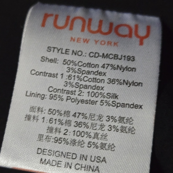 RUNWAY NEW YORK  Black Jacket. Size XL- Fits Small - Picture 11 of 13